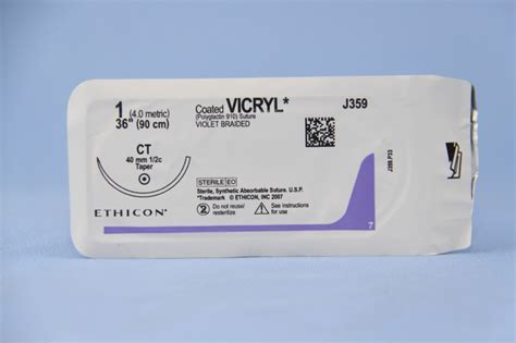 Ethicon Suture J359h 1 Vicryl Violet 36 Ct Taper Esutures