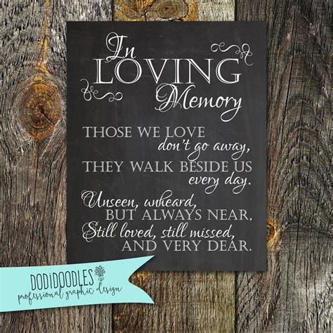 In Loving Memory Chalkboard Printable Sign for Wedding | Etsy | Wedding chalkboard signs, Memory ...