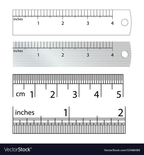Metric Imperial Rulers Centimeter And Inch Vector Image