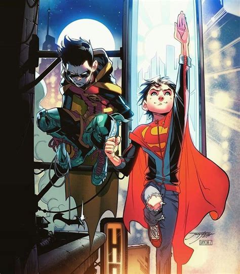 Damian Wayne And Jon Kent By Jorge Jimenez And Alejandro Sanches Nightwing Batwoman Arte Dc Comics