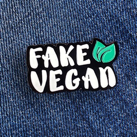 Fake Vegan Pin Vegan Enamel Pin Vegan Pin Health Food Etsy