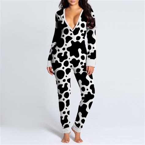 Gifts For Christmas Bidobibo Women S Sexy Onesie Pajamas Long Sleeve V