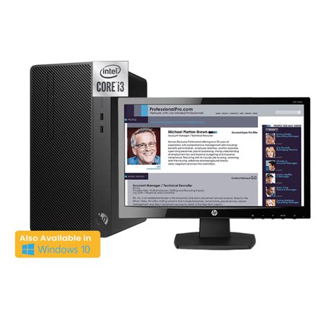 Hp 290 G2 Microtower Pc Core I3 4gb 500gb 185 Monitor