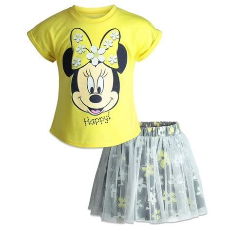 Disney Disney Minnie Mouse Toddler Girls T Shirt Skirt Set White 4t