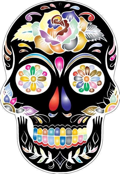 Calavera Skull Day Of The Dead Clip Art Skulls Png Download 1608