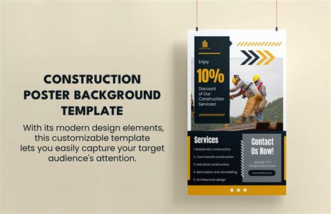 Construction Poster Background Template In Illustrator Psd Word Svg