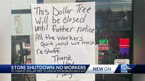'All the workers quit' sign on closed Dollar Tree store says - YouTube