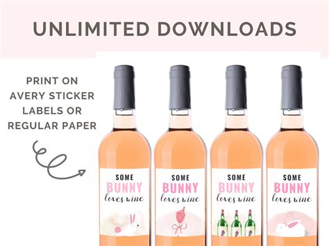 Printable Easter Wine Labels Some Bunny Loves Wine DIY | Etsy