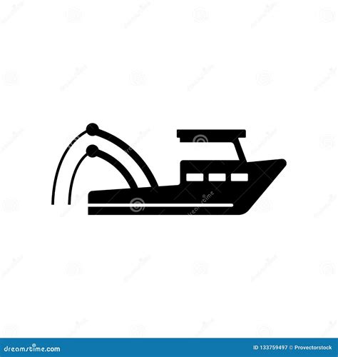 Fishing Boat Icon Vector Sign And Symbol Isolated On White Background