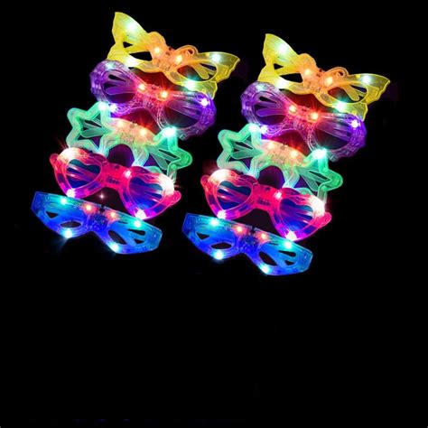 10pcs Led Glasses For Party Glow In The Dark Toys Supplies Christmas Decorative Lighting Classic