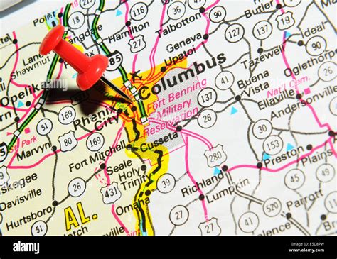 Columbus On Us Map Stock Photo Alamy