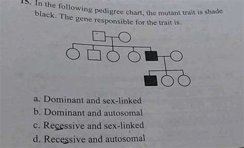 Study The Given Pedigree Chart And Answer The Question That Follow Is