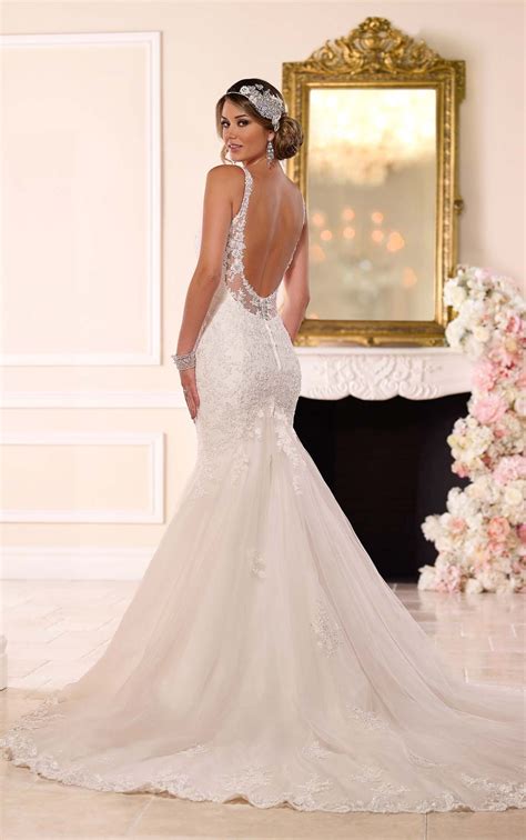 This Lavish Lace Over Royal Organza Fit And Flare Wedding Gown From