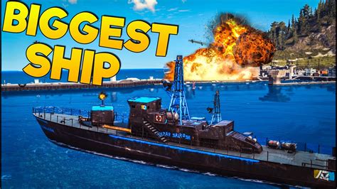 Just Cause 3 Biggest Boat Battleship Rebel Corvette Youtube