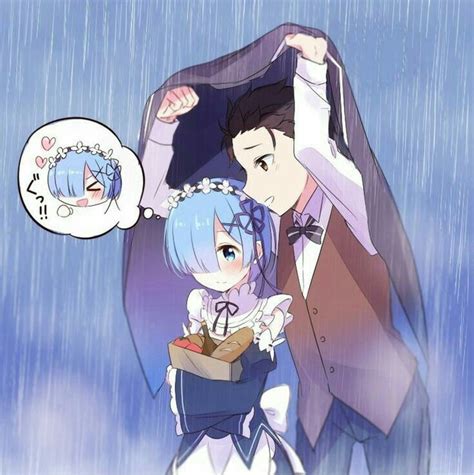 Rem And Subaru Rezero Kawaii Anime Girl Anime Art Girl Anime Love Couple Cute Anime