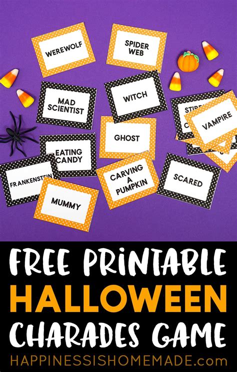 Free Halloween Charades Game Printable This Halloween Charades