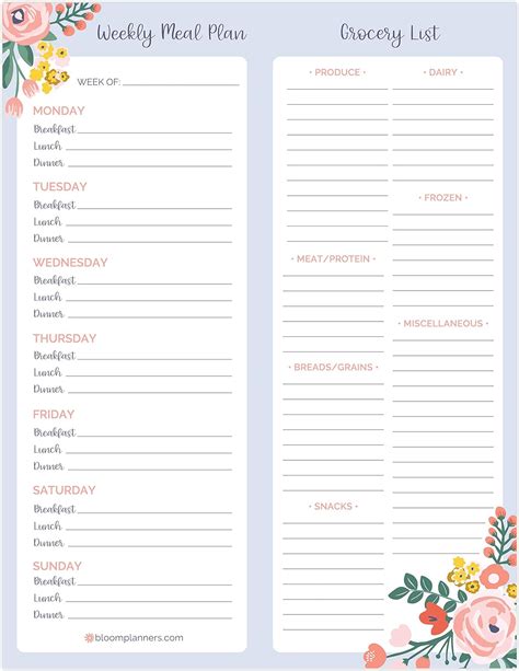 Amazon Com Bloom Daily Planners Weekly Magnetic Meal Planning Pad For