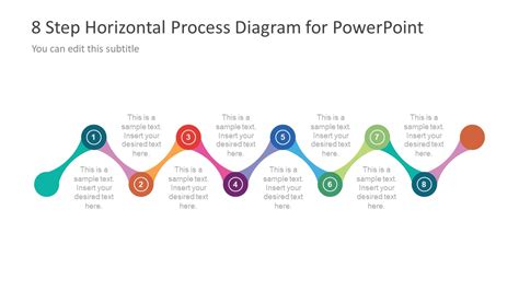 8 Step Horizontal Process Diagram Design For Powerpoint