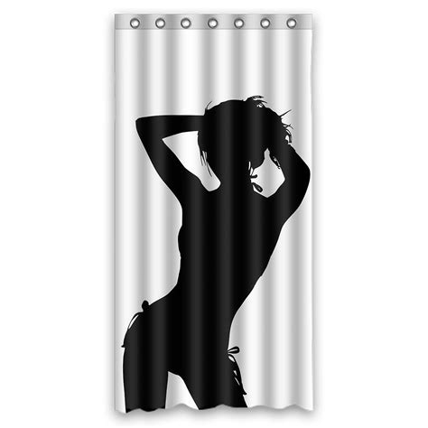 sexy woman shower curtain naked woman curtain set silhouette shadow theme waterproof bathroom