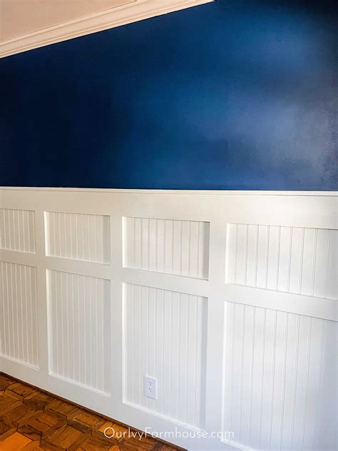 Diy Board And Batten Entryway Wall With Beadboard Our Ivy Farmhouse