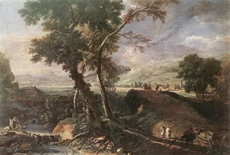 Landscape With River And Figures Marco Ricci Oil Paintings