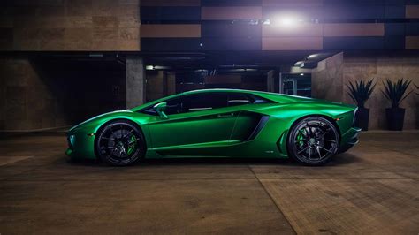 Lamborghini Aventador Coupe Green Car Photo Hd Wallpapers