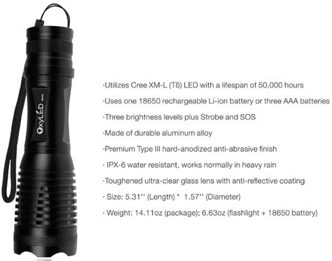 Oxyled Cree 500 Lumen Bright Led Flashlight Torch Review