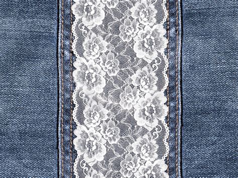 Lace Texture And Stitched Denim Jeans Free Download Fabric Textures