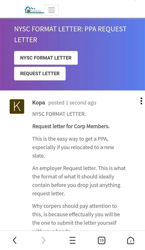 All Nysc Format Letter Nysc Nigeria
