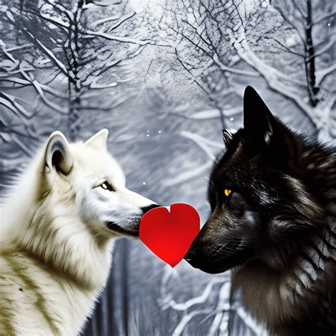White Wolf With Heart · Creative Fabrica