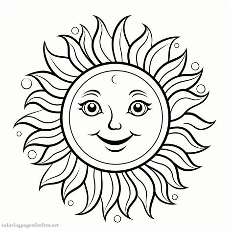 Coloring Page With Few Details For Kids Sun Color Me