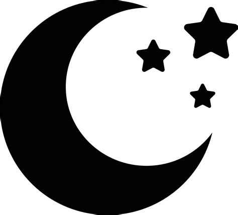 Moon Icon On White Background Flat Style Black Crescent Moon Icon For