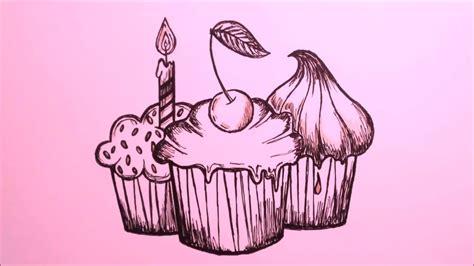Learn how to draw a birthday cake with simple step by step instructions. #9 Simple Drawing | SWEET DREAMS | HOW TO DRAW CUPCAKES? BIRTHDAY CAKE. - YouTube