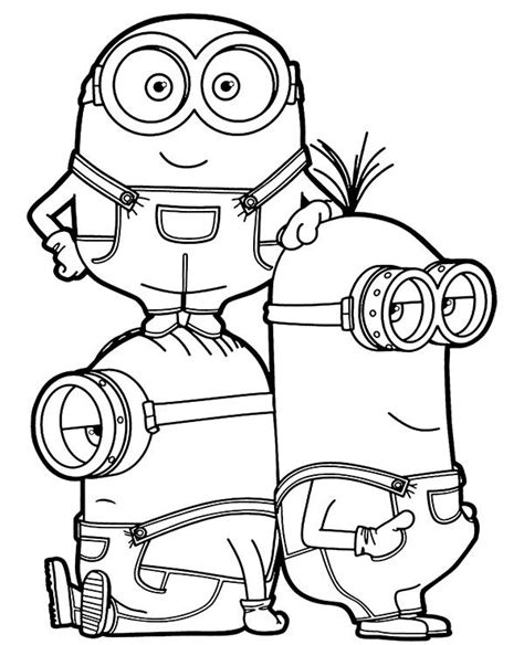 Bob Stuart And Kevin Coloring Page Minions In 2021 Minion Coloring