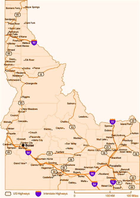 Map Of Southern Idaho Cities Asyagraphics
