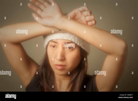 Young Asian Woman Wearing A Hat Stock Photo Alamy