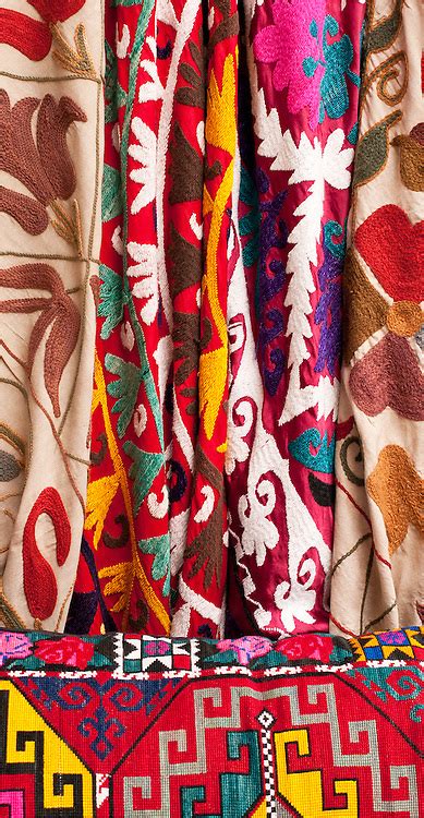 Turkish Embroidered Fabrics At Arasta Bazaar Sultanahmet Istanbul