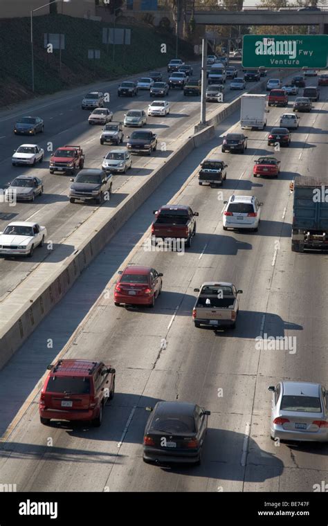 Traffic And Congestion Of Cars On Los Angeles Highway Stock Photo Alamy