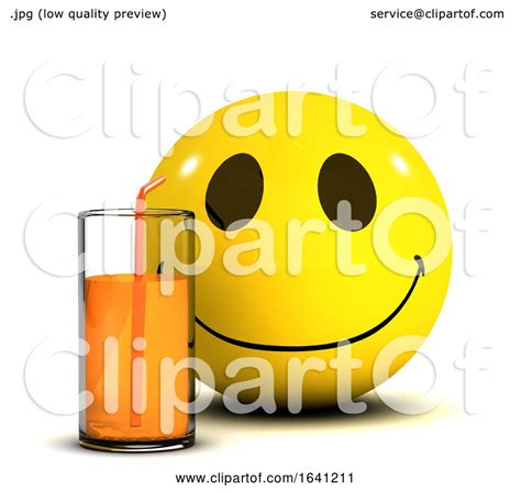 3d Smiley Drinking Some Juice From A Glass By Steve Young 1641211