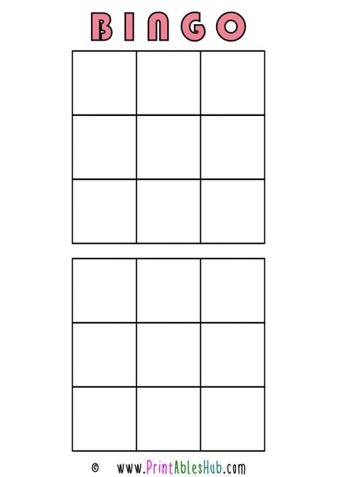 Free Printable Blank Bingo Cards Template Pdf 3x3 4x45x52 Per