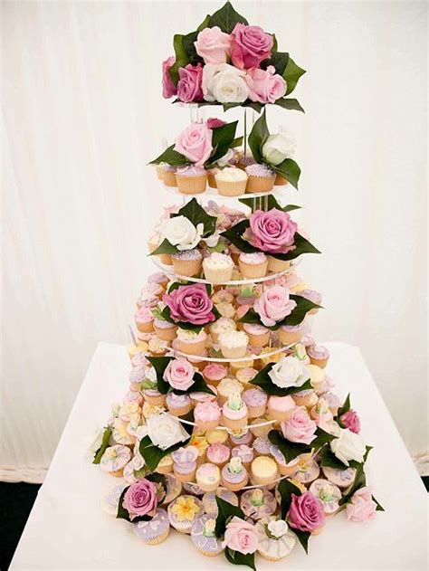 Flower Tower Cupcake Tower Wedding Wedding Cupcakes Wedding Cakes