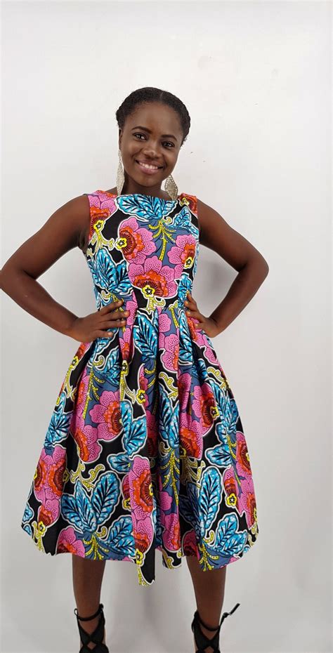 Amaka African Midi Dress African Dress African Print Dress African Print Fabric African