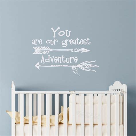 Baby Nursery Wall Decal Quote You Are Our Greatest Adventure Vinyl