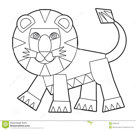 40+ realistic wild animal coloring pages for printing and coloring. Cartoon Wild Animal - Coloring Page For The Children Stock ...