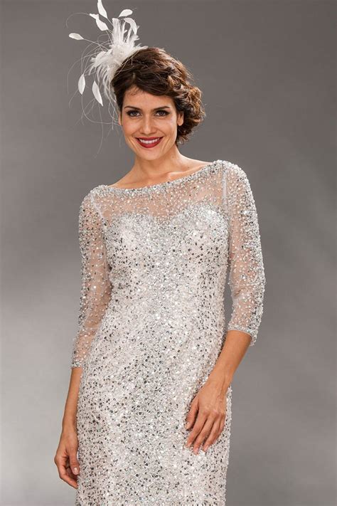 Short Fitted Fully Beaded Dress With Sleeves Cp8280 Catherines Of Partick