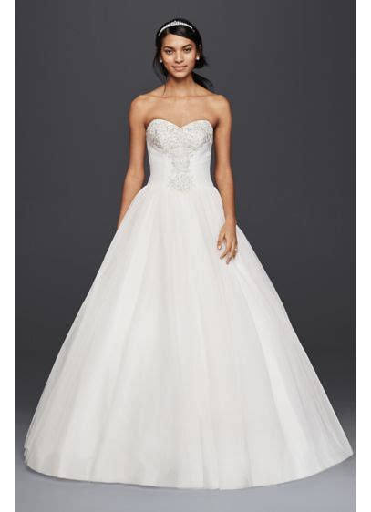strapless sweetheart tulle ball gown wedding dress davids bridal