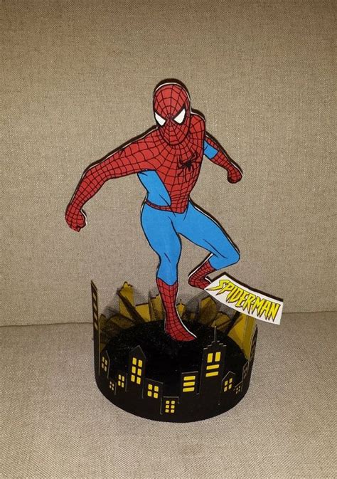 Spiderman Centerpiece By Ludecor On Etsy Spiderman Birthday