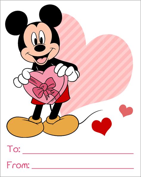 Printable Disney Valentines Day Cards Disneyclipscom Printable Mickey