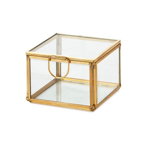 Buy Artinco Art India Collections Square Brass Glass Box With Lid And