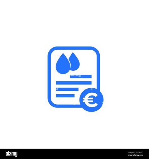 Water Utility Bill Icon With Euro Stock Vector Image And Art Alamy